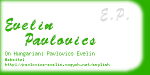 evelin pavlovics business card